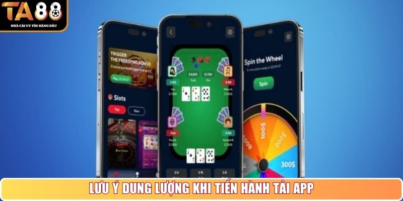 Lưu ý dung lượng khi tiến hành tải app